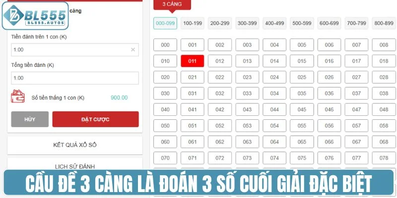 Cầu đề 3 càng là đoán 3 số cuối giải đặc biệt