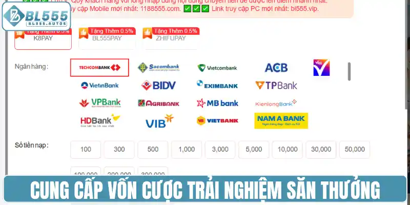 Cung cấp vốn cược trải nghiệm săn thưởng