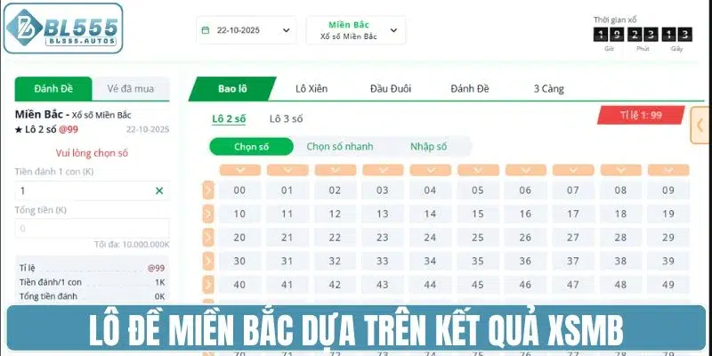 Lô đề miền Bắc dựa trên kết quả XSMB
